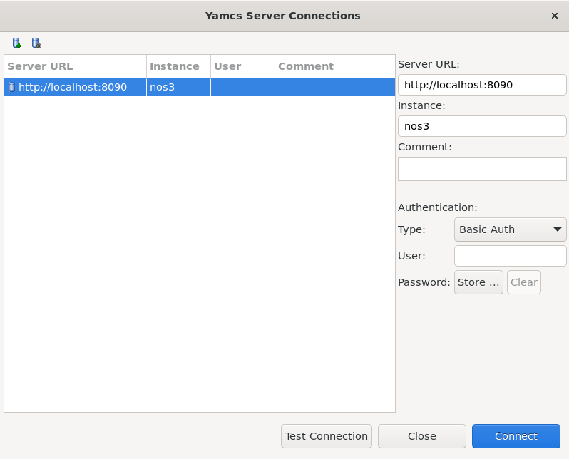 Yamcs_Studio_Connections